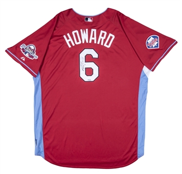 2009 Ryan Howard Signed Home Run Derby Workout Jersey (MLB Authenticated & JSA)